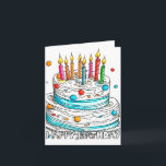 Happy Birthday Yummy Cake Art Karte<br><div class="desc">Diese ungewöhnlich phantastische Geburtstagskarte zeigt einen leckeren Geburtstagskuchen mit viel Vereisung. Bitte passen Sie diese Karte mit Ihrem Text an,  um sie einzigartig und einzigartig zu machen.</div>