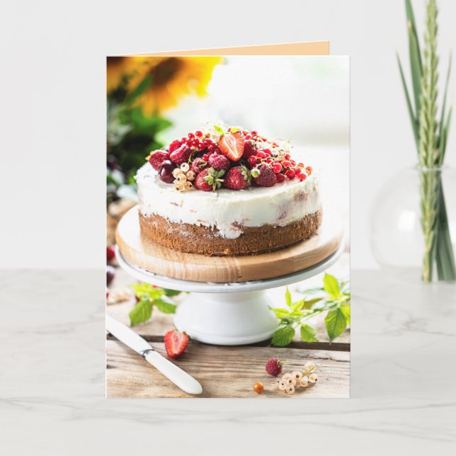 Happy Birthday Yummy Cake Karte (Vorderseite)