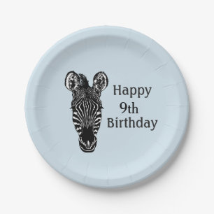 Happy Birthday Zebra w Age for Boy Pappteller