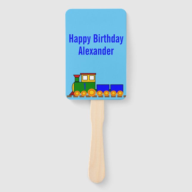 Happy Birthday Zug und Name Fächer (Vorderseite)