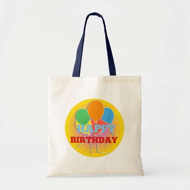 Happy Birthdday Balloons Tragetasche (Vorne)