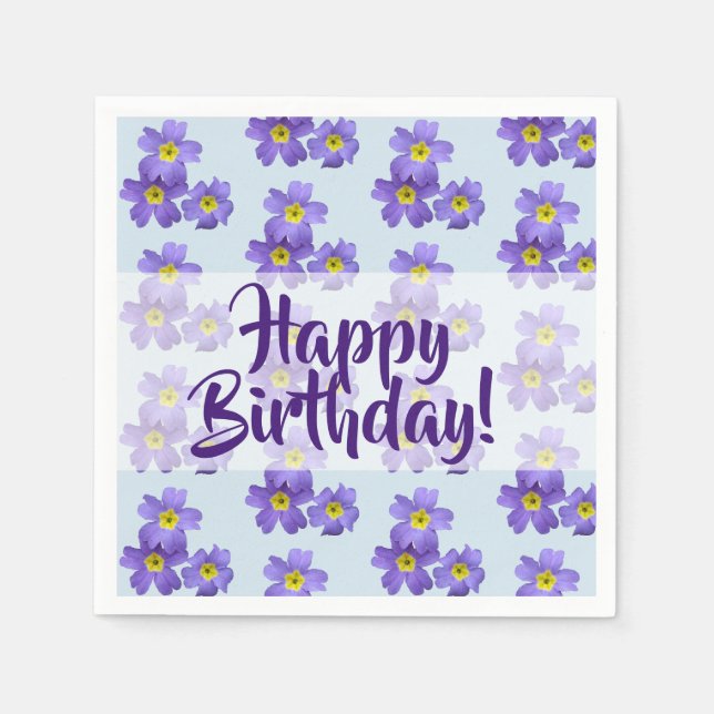Happy BirthdyaFloral Paper Napkins Serviette (Vorderseite)