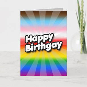 Happy Birthgay Card (Progress Pride) Karte