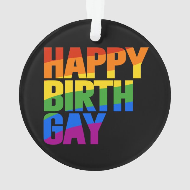 Happy Birthgay Ornament (Rückseite)
