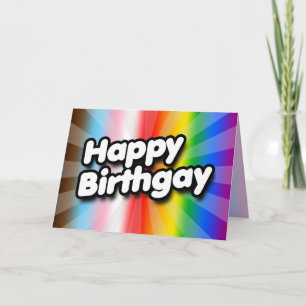 Happy Birthgay (Progress Pride) Karte