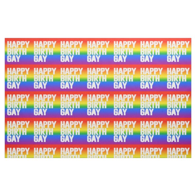 Happy Birthgay Stoff (Fat Quarter (45,7 x 55,9 cm))