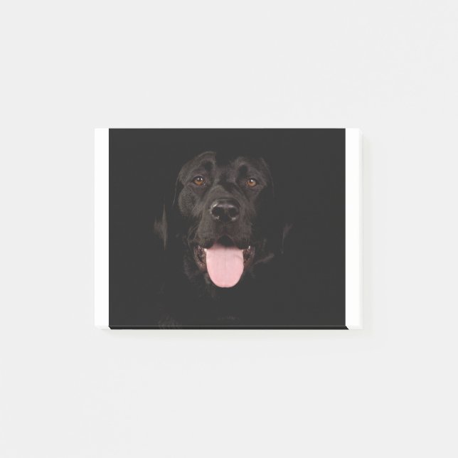 Happy Black Labrador Hund Post-it Klebezettel (Vorderseite)