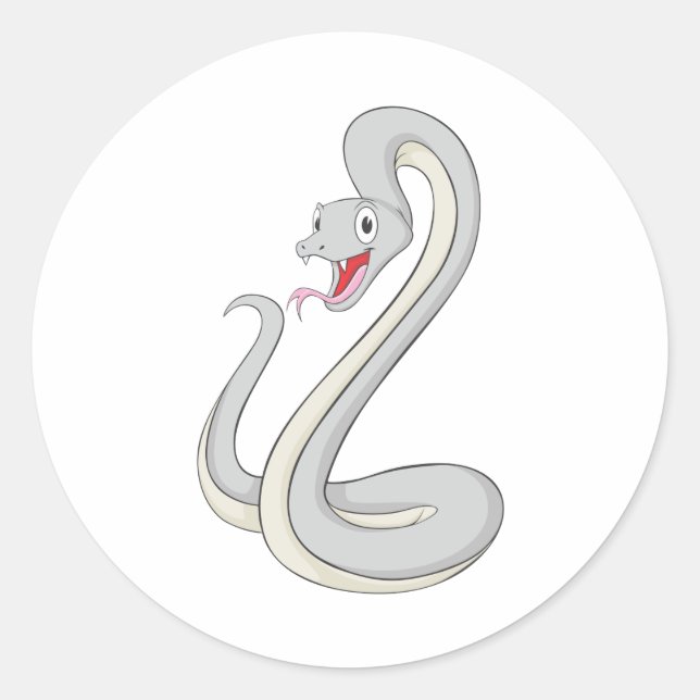 Happy Black Mamba Snake Runder Aufkleber (Vorderseite)