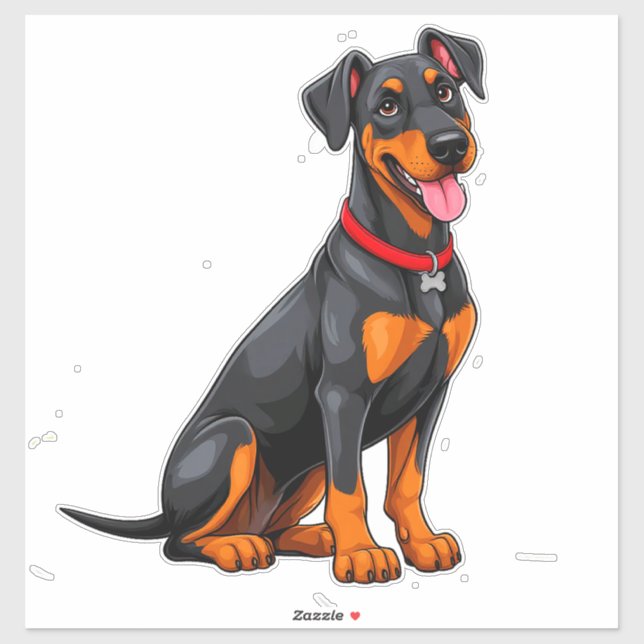 Happy Black und Tan Dog Aufkleber (Blatt)