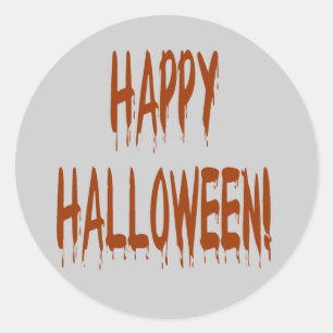 Happy Bloody Halloween Runder Aufkleber