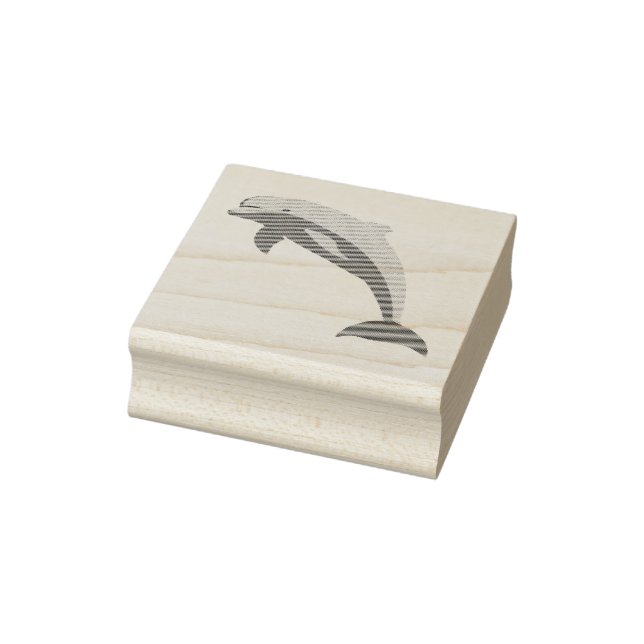 Happy Blue Dolphin, Niedlicher tropischer Cartoon Gummistempel (Stempel)