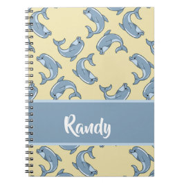 Happy blue dolpins pattern notizblock