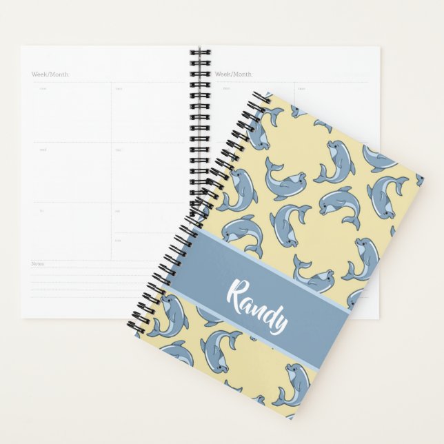 Happy blue dolpins pattern planer (Anzeige)