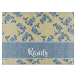 Happy blue dolpins pattern schneidebrett