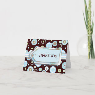 Happy Blue Dots Thank You Notecard Dankeskarte