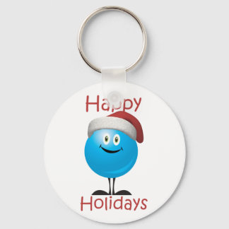 Happy Blue Ornament wünscht einen schönen Weihnach Schlüsselanhänger