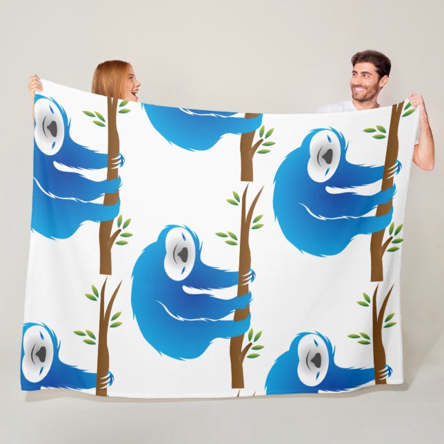 Happy Blue Sloth Klettergarten Fleece Blanket (Beispiel)