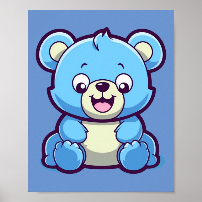 Happy Bluey Bear Poster (Vorne)