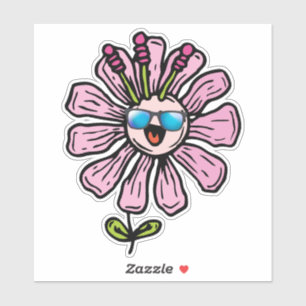 Happy Blume Aufkleber