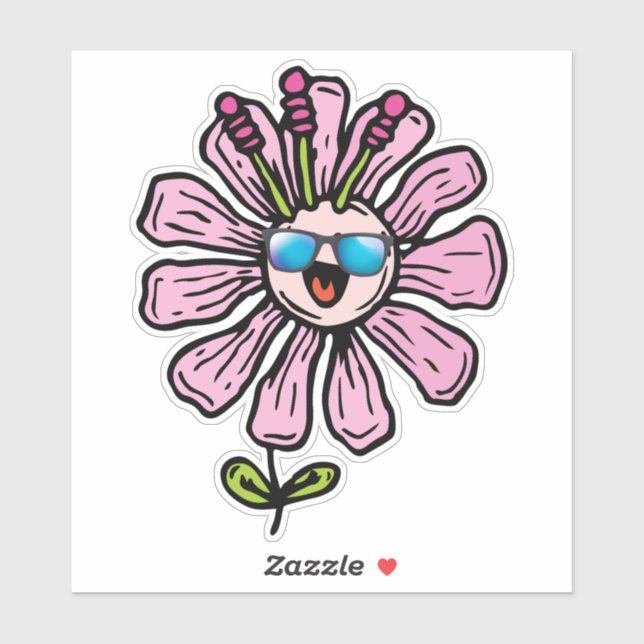 Happy Blume Aufkleber (Blatt)