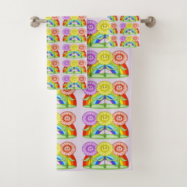 Happy Blume Badezimmer Handtuch Set (Insitu)