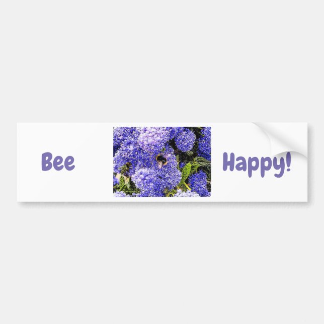 Happy Blume Bee Floral Autoaufkleber (Vorne)
