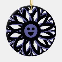 Happy Blume Freundlichkeit Ornament - Blau