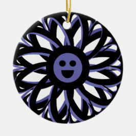 Happy Blume Freundlichkeit Ornament - Blau