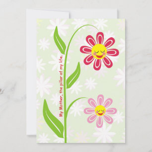 Happy Blume Mother's Day benutzerdefinierte Flachk Karte