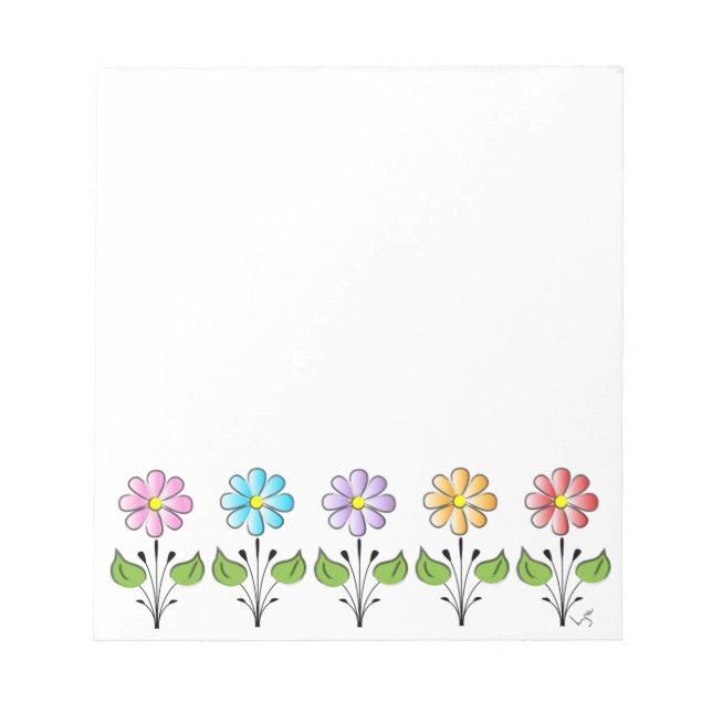 Happy Blume Multi Colors Notizblock (Vorderseite)