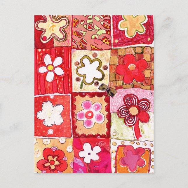 Happy Blume Postkarte (Vorderseite)