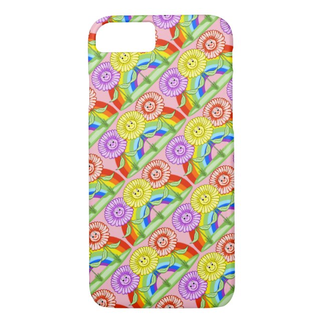 Happy Blume & Rainbows Handy Case (Rückseite)