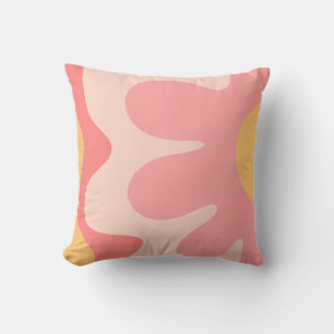 Happy Blume Retro 60er Rosa und Gelb Kissen