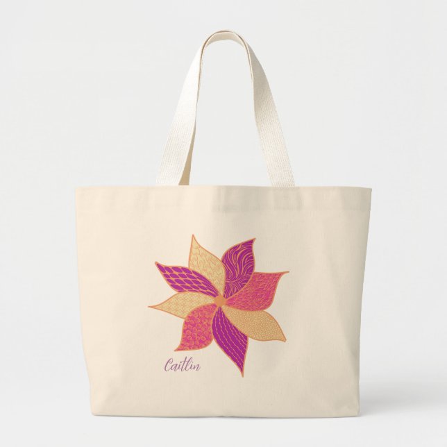 Happy Blume Tote Bag Mini Stoffbeutel (Vorne)