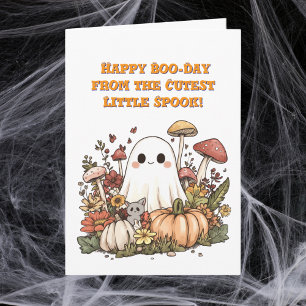 Happy Boo Day Niedlich Ghost Foto Halloween-Karten Karte