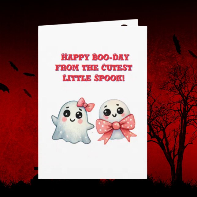 Happy Boo Day Niedlich Ghost Foto Halloween-Karten Karte (Von Creator hochgeladen)