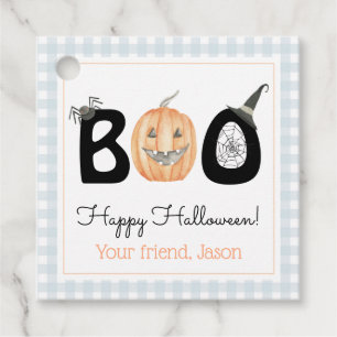 Happy Boo Day Trick oder Treat Halloween Blue Boy Geschenkanhänger