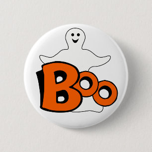 Happy Boo Ghost Button
