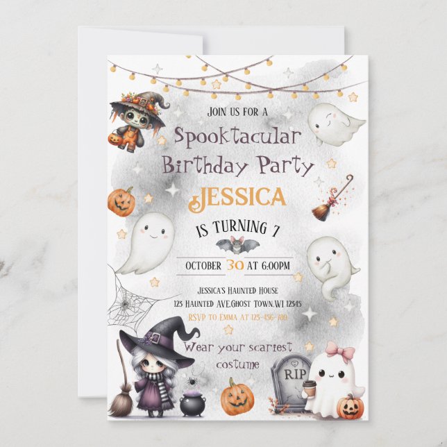 Happy Boo Halloween Invitation - mignon fantôme (Devant)