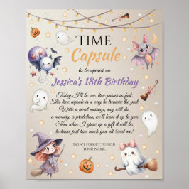Happy Boo Halloween Time Capsul Message Card Poster
