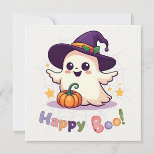 Happy Boo Niedlich Ghost Flat Card