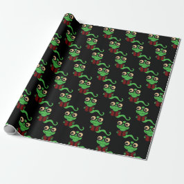 Happy Bookworm Black Geschenkpapier