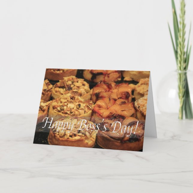 Happy Boss's Day Apfelkuchen Karte (Vorderseite)