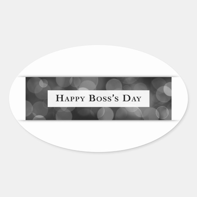 Happy Boss's Day (Bokeh) Ovaler Aufkleber (Vorderseite)