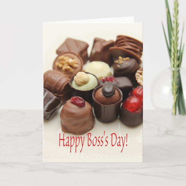Happy Boss's Day Chocolates Karte (Vorderseite)
