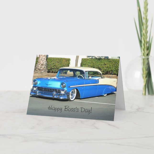 Happy Boss's Day Classic Car Grußkarte Karte (Vorderseite)