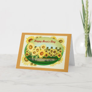 Happy Boss's Day für Chefin mit Sonnenblumen Karte