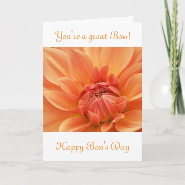 Happy Boss's Day für weibliche Chefin mit Blume Karte (Vorderseite)
