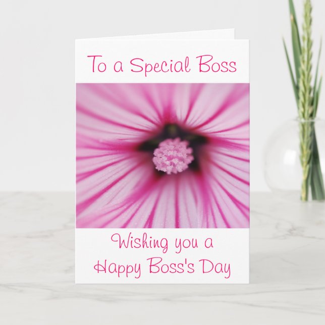 Happy Boss's Day für weibliche Chefin mit Blume Karte (Vorderseite)