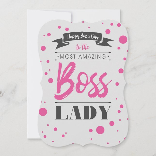 Happy Boss's Day Lady Card Dankeskarte (Vorderseite)